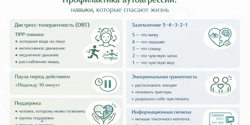 Профилактика аутоагрессии инфографика